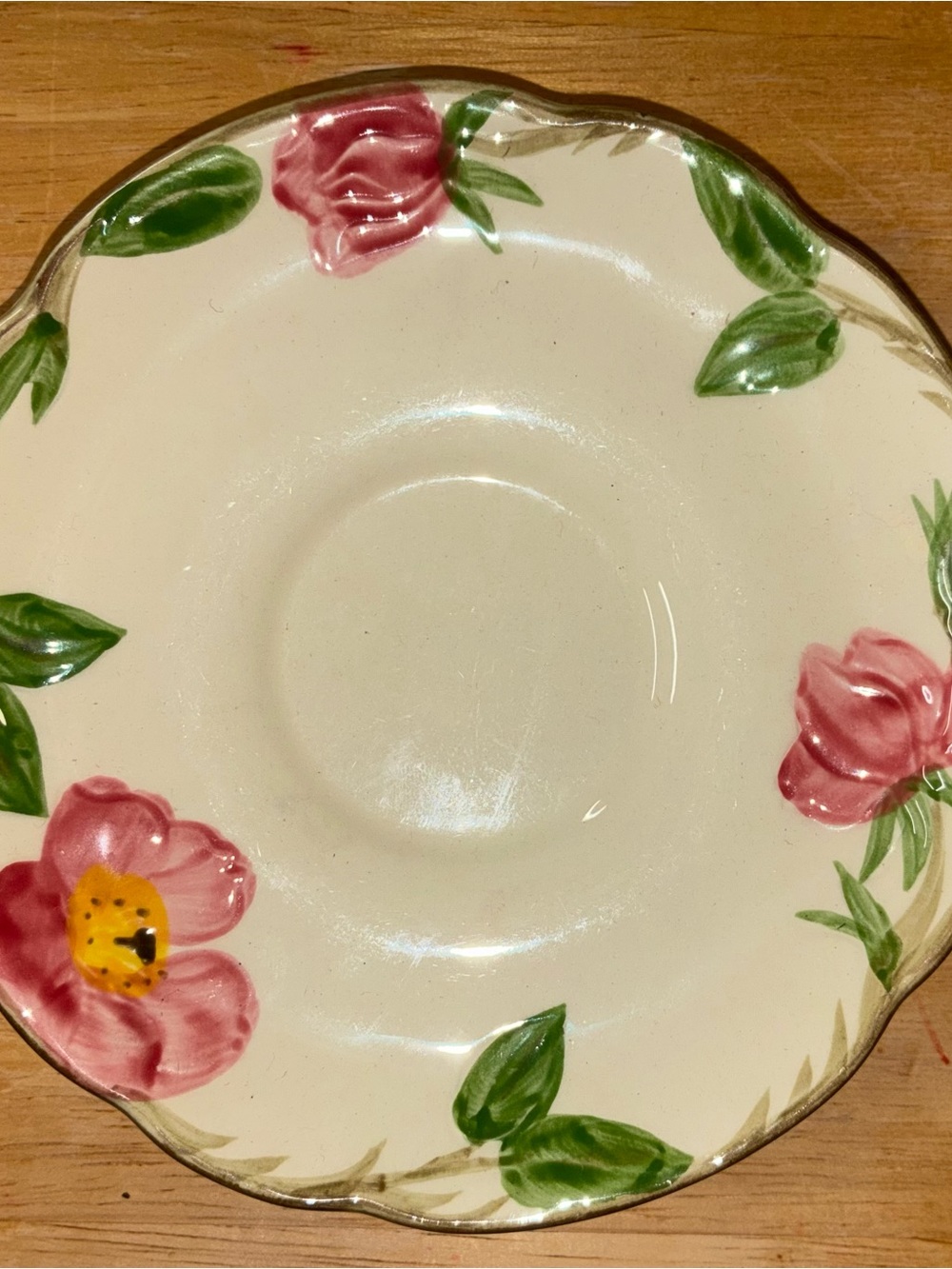 Franciscan Vintage Tea Saucer 5 3/4in Floral Desert Rose USA Earthenware